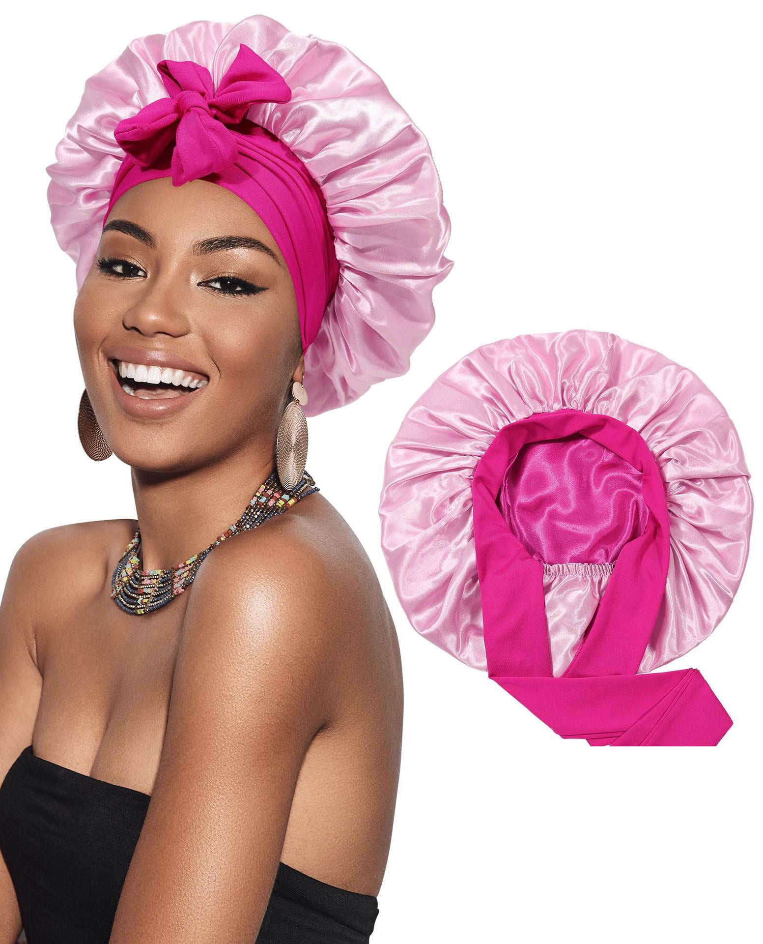 Pink Satin Bonnet
