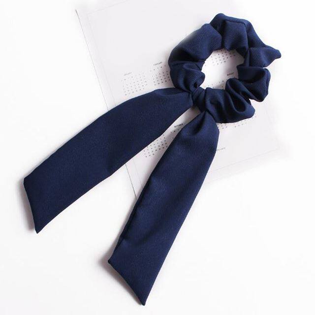 Luxury Satin Silk Bow Streamers Hair Ring Knotted Scrunchie